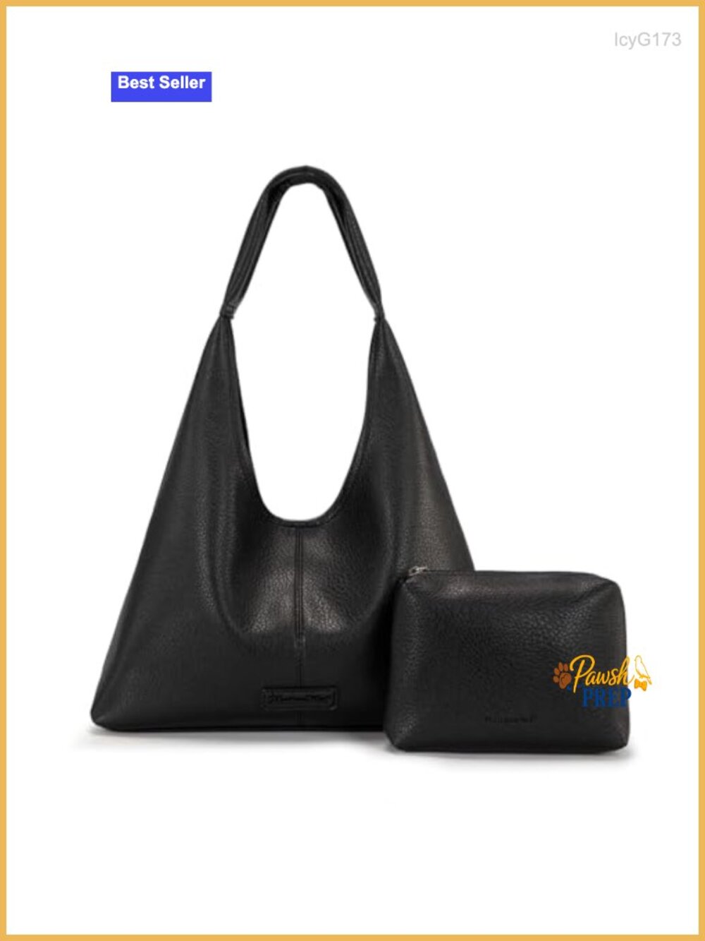 Slouchy Hobo Bag for Women with Pouch, Faux Leather Shoulder Handbag Tote